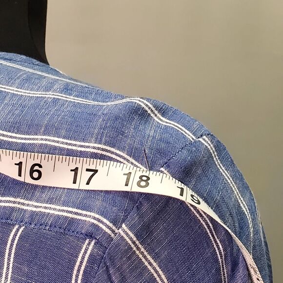 JENNIFER & GRACE, Beach Tunic  blue with white stripes size L - Picture 8 of 13